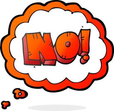 Serbest çizim düşünce balonu çizgi filmi HAYIR! Bir insan tarafından çizilmiş bağır