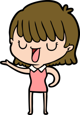 Bir insan tarafından çizilmiş karikatür kadın.