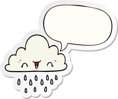 Bir insan tarafından çizilmiş konuşma balonu çıkartmalı karikatür fırtına bulutu.