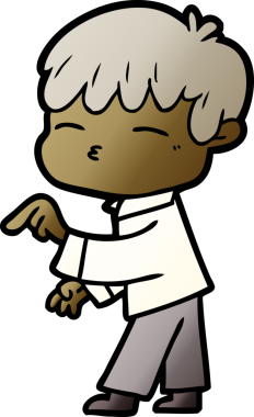 Bir insan tarafından çizilmiş meraklı bir çocuk.