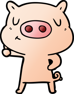 Bir insan tarafından çizilmiş çizgi film içerikli domuz.