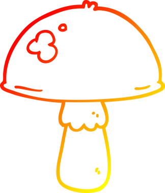 Bir insan tarafından çizilmiş bir mantarın sıcak gradyan çizimi