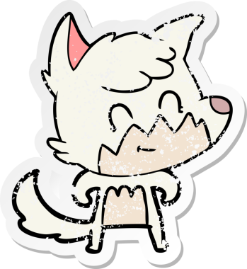 Bir insan tarafından çizilmiş karikatür dostu tilkinin sıkıntılı çıkartması.