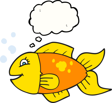 Bir insan tarafından çizilmiş serbest çizim balon balığı.