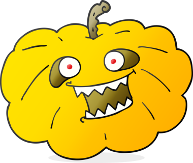 Bir insan tarafından çizilmiş cadılar bayramı balkabağı karikatürü