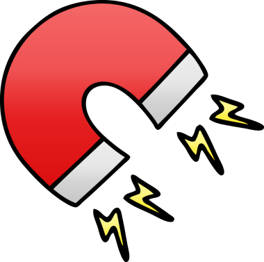 Bir insan tarafından çizilmiş bir mıknatısın gölgelenmiş gradyanı