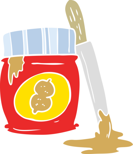 Bir insan tarafından çizilmiş düz renkli fıstık ezmesi.