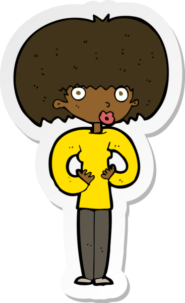 Bir insan tarafından çizilmiş bir karikatür çıkartması.