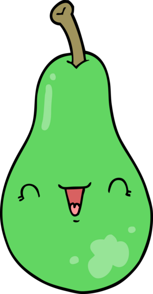 Bir insan tarafından çizilmiş bir armut.