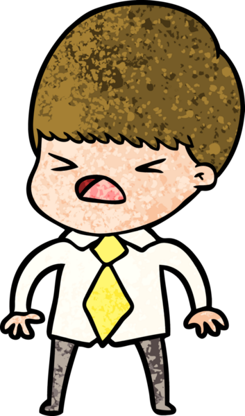 Çizgi film bir insan tarafından çizilmiş stresli adam