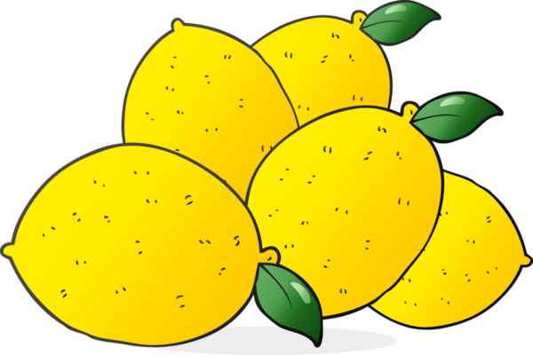 Bir insan tarafından çizilmiş karikatür limonları