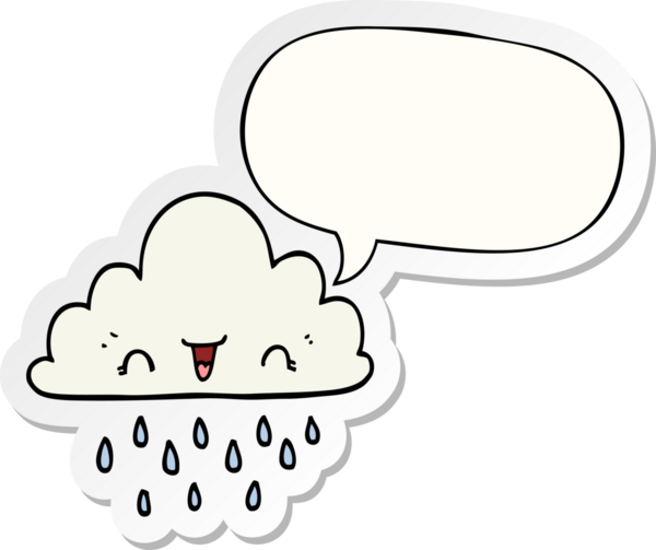 Bir insan tarafından çizilmiş konuşma balonu çıkartmalı karikatür fırtına bulutu.