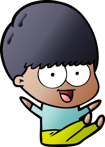 Bir insan tarafından çizilmiş mutlu çizgi film çocuğu.