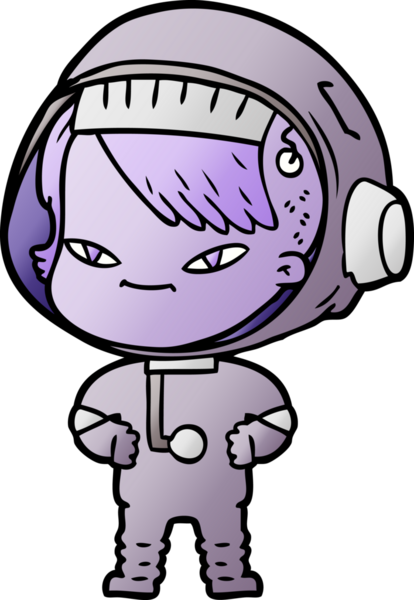 Bir insan tarafından çizilmiş astronot kadın.