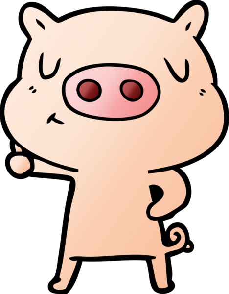 Bir insan tarafından çizilmiş çizgi film içerikli domuz.