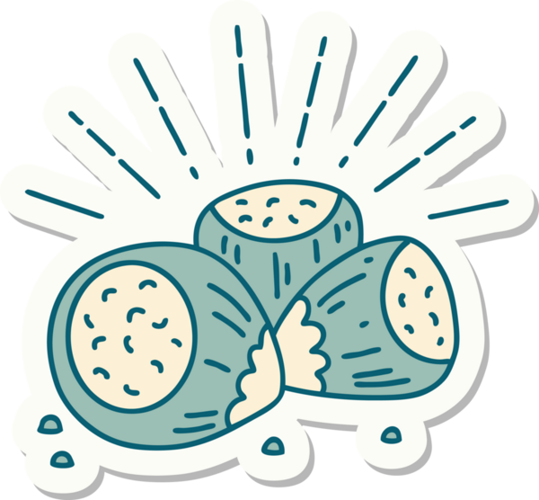 Bir insan tarafından çizilmiş dövme stili fındık çıkartması.