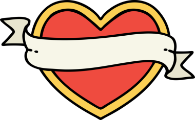 Bir insan tarafından çizilmiş geleneksel kalp ve bayrak şeklinde dövme.