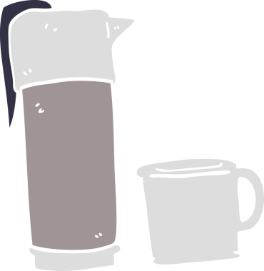 bir insan tarafından çizilmiş karalama kahve termosu