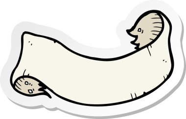 Bir insan tarafından çizilmiş çizgi film dövmeli parşömen afişi.