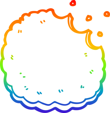 gökkuşağı gradyan çizimi bir insan tarafından çizilmiş bir çizgi film bisküvisi