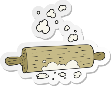 Bir insan tarafından çizilmiş merdanenin çıkartması.