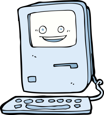 bir insan tarafından çizilmiş eski bir bilgisayar