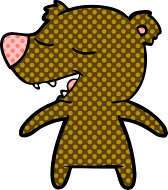 Bir insan tarafından çizilmiş çizgi film ayısı.