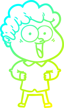 Bir insan tarafından çizilmiş mutlu bir adamın soğuk çizgi çizimi.