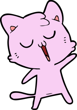 Bir insan tarafından çizilmiş çizgi film kedisi.