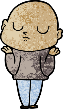 bir insan tarafından çizilmiş kel bir adam.