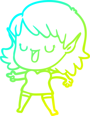 Bir insan tarafından çizilmiş soğuk gradyan çizgi çizimi.