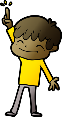 Bir insan tarafından çizilmiş mutlu çocuk çizgi filmi.