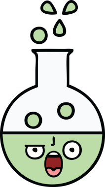 Bir insan tarafından çizilmiş bir test tüpü karikatürü.