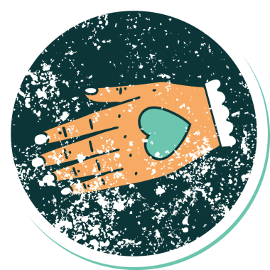 Bir insan tarafından çizilmiş sembolik dövmeli bir el resmi