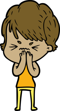 Bir insan tarafından çizilmiş, hayal kırıklığına uğramış bir kadın.