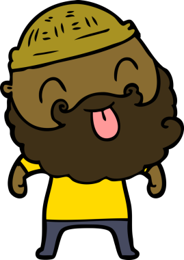 Bir insan tarafından çizilmiş sakallı bir adam.