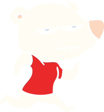 kızgın ayı kutup ayısı düz renkli çizgi film bir insan tarafından çizildi