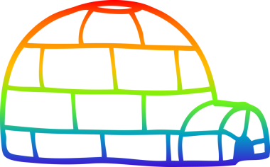 Bir insan tarafından çizilmiş karikatür buz iglosunun çizimi