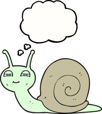 Bir insan tarafından çizilmiş serbest çizim baloncuk karikatür sevimli salyangoz