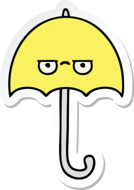 Bir insan tarafından çizilmiş şirin bir şemsiye çıkartması.