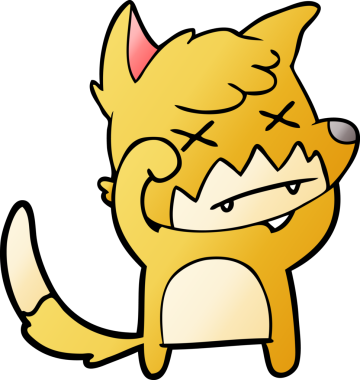 Bir insan tarafından çizilmiş ölü tilki çizgi filmi