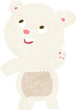 Bir insan tarafından çizilmiş şirin sallanan kutup ayısı resmi.