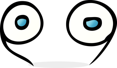 Bir insan tarafından çizilmiş çizgi film gözleri.
