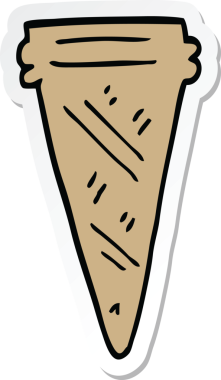 Bir insan tarafından çizilmiş dondurma külahının çıkartması.