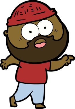 Bir insan tarafından çizilmiş sakallı bir adam.