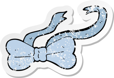 Bir insan tarafından çizilmiş karikatür papyonunun gerilmiş yapıştırması.