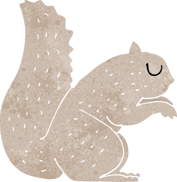 Bir insan tarafından çizilmiş bir sincap.