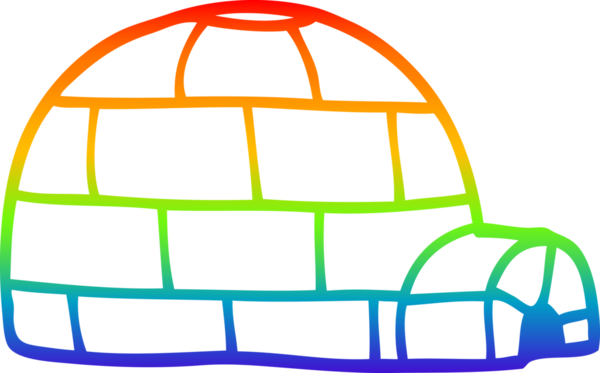 Bir insan tarafından çizilmiş karikatür buz iglosunun çizimi