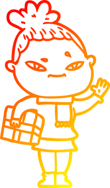 Bir insan tarafından çizilmiş bir karikatür kadın çizimi