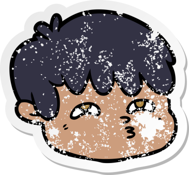 Bir insan tarafından çizilmiş karikatür erkek yüzü.